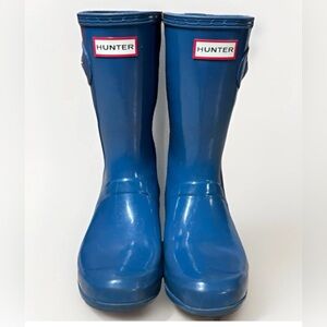 Hunter Classic Royal Blue Duck Rain Boots Limited Edition Womens Sz us9 Mid Calf